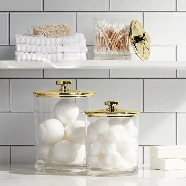 Bathroom Decorative jars for cotton balls or Q-tips